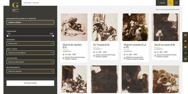 Ampliamos con 735 obras de Goya nuestro catálogo online, que ya supera las 4500 visitas al mes 
