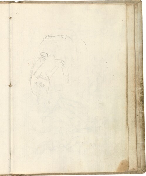 Tanteo de cabeza masculina de medio perfil (atribuido a Javier Goya)