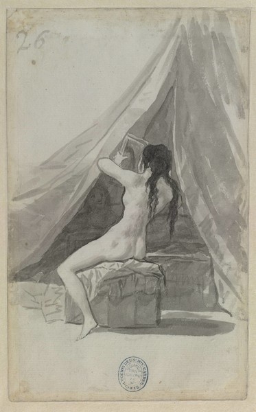 Mujer desnuda con un espejo