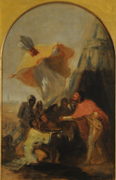 Apparition of Saint Isidore to Saint Ferdinand III (Aparición de San Isidoro a Fernando III el Santo) (sketch)