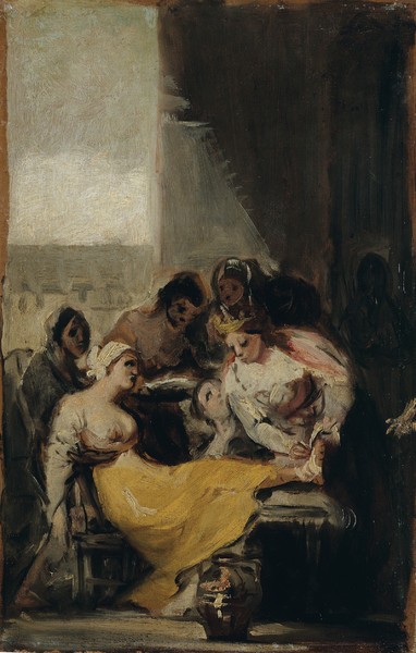 Santa Isabel de Portugal curando a una enferma (boceto)