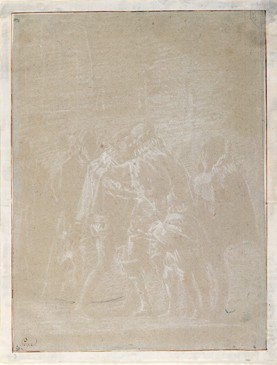 San Francisco de Borja despidiéndose de su familia (dibujo preparatorio)