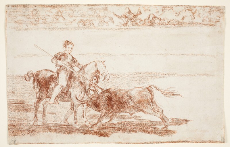 Manly courage of the famous Pajuelera in the one in Zaragoza (preparatory drawing).