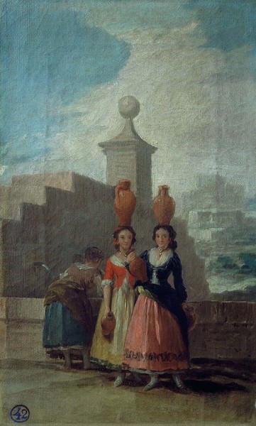 Young Women with Pitchers (Las mozas del cántaro) (sketch)