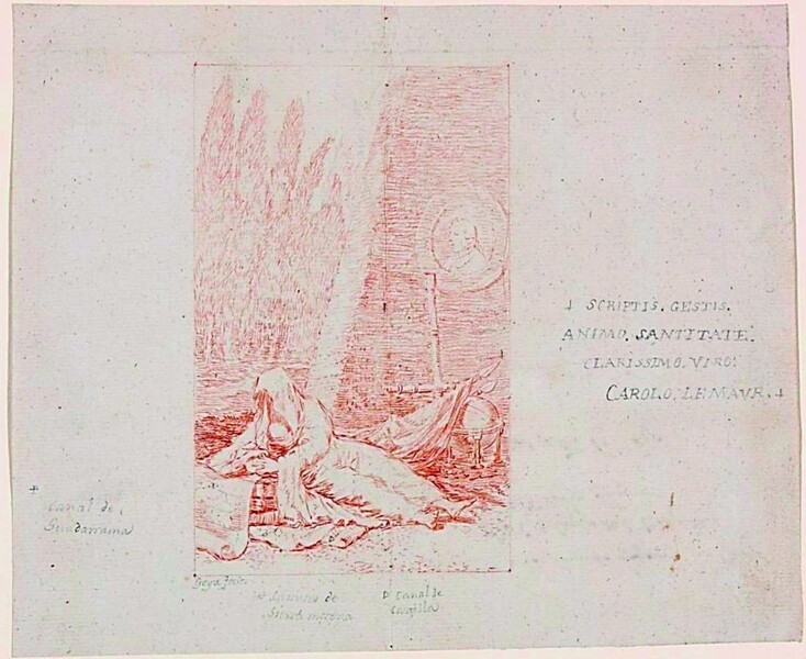 Funeral eulogy of Charles Lemaur (preparatory drawing)