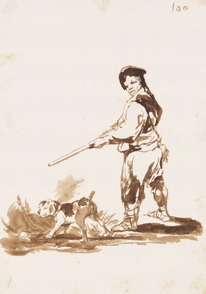Cazador con su perro de muestra (F.100)