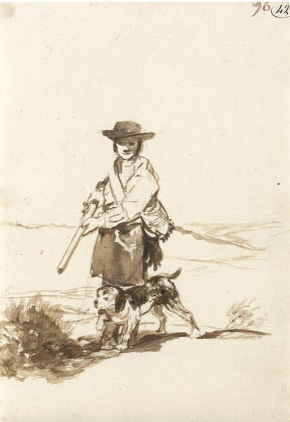 Cazador con su perro en un paisaje (F.96)