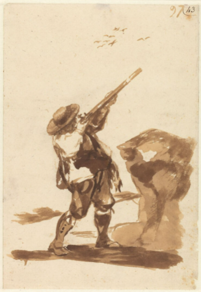 Cazador disparando a los pájaros (F.97)