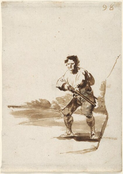 Cazador levantando su escopeta (F.98)