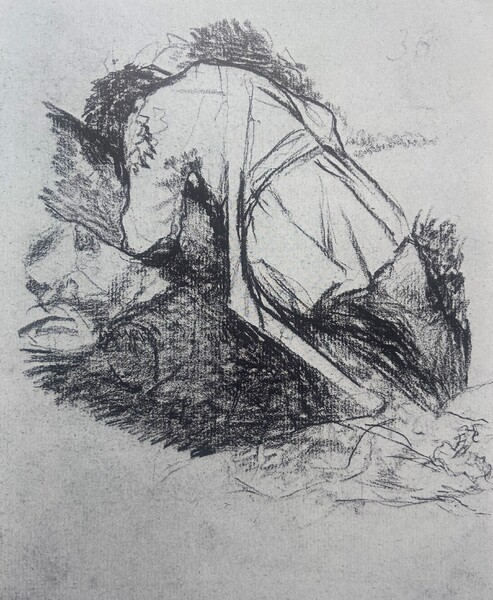 Soldado herido apoyado contra un árbol (H.36)