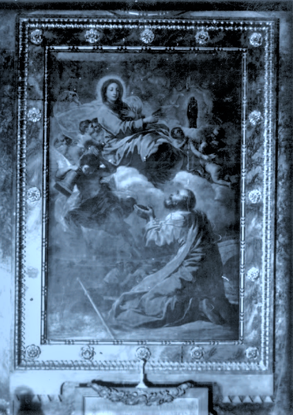 Venida de la Virgen del Pilar y aparición al apóstol Santiago y convertidos (cuadro de altar destruido)
