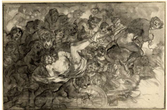 Escena infernal (dibujo preparatorio)