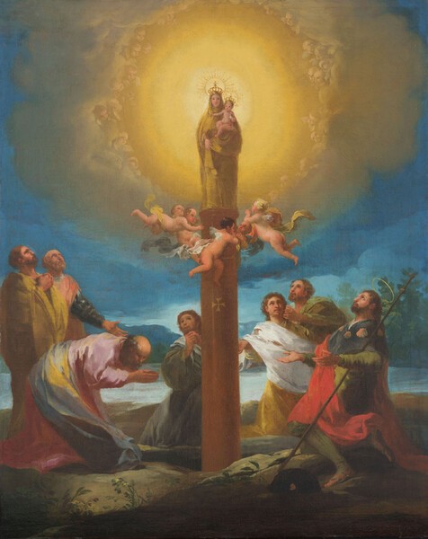 Venida de la Virgen del Pilar y aparición al apóstol Santiago